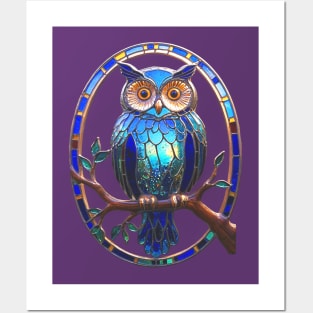 Stained Glass Owl Posters and Art